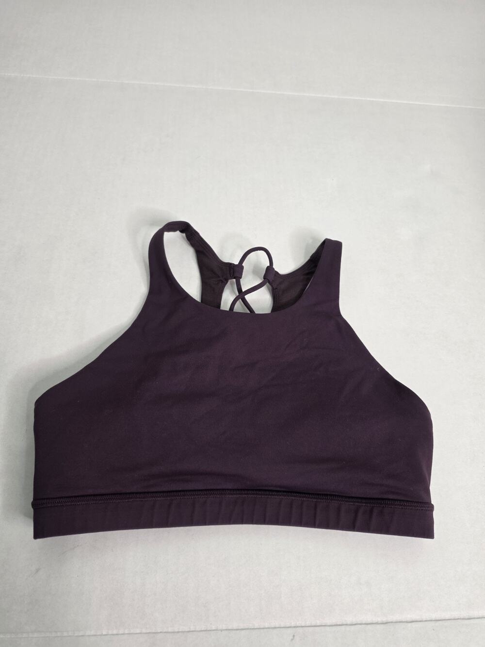 Rare Lululemon Tied To It Bra Black Cherry Sz 6 Retired Plum W2AOMS